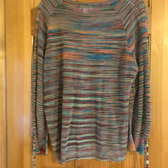 John Paul Richards Pullover Woman's Size Large Multicolored Sheer Sweater - Picture 5 of 12